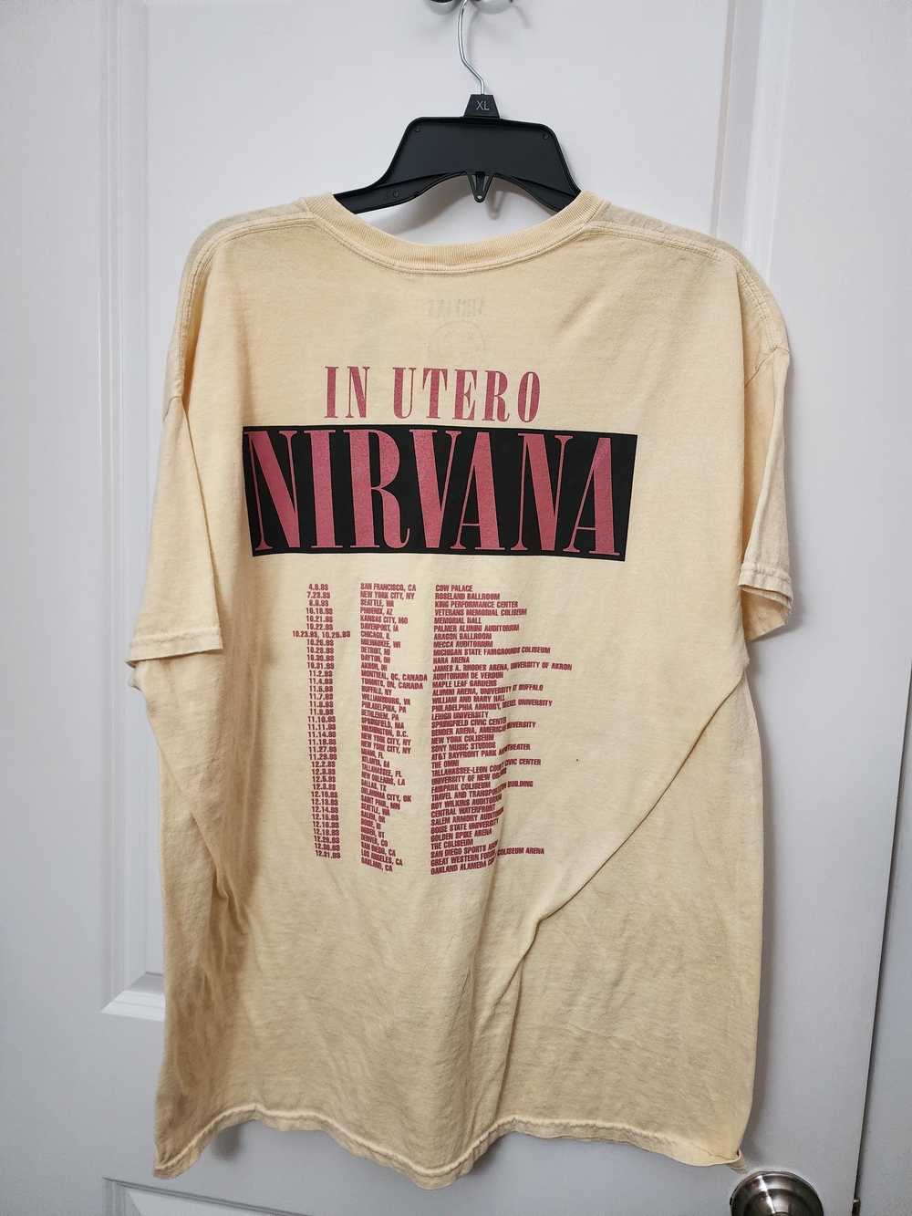 Nirvana In Utero Tour Graphic Tee - Beige with Pink Floral Print - Picture 5 of 5